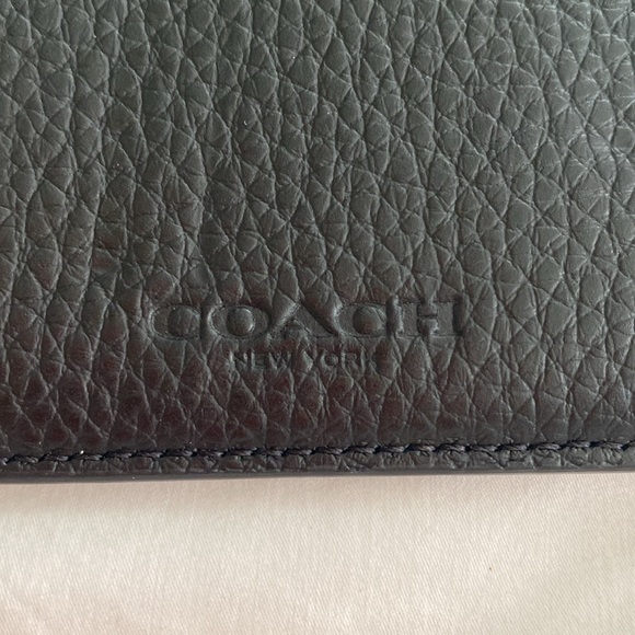 Coach | NWT Men’s Black Leather Slim Zip Card Case - Picture 2 of 7